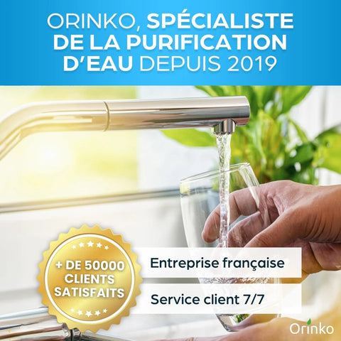 ORINKO Filtre à Eau pour Robinet Universel – Purificateur d’Eau Potable 2L/min Avec Cartouche Remplaçable – Système De Filtration À Charbon Actif Pour Cuisine