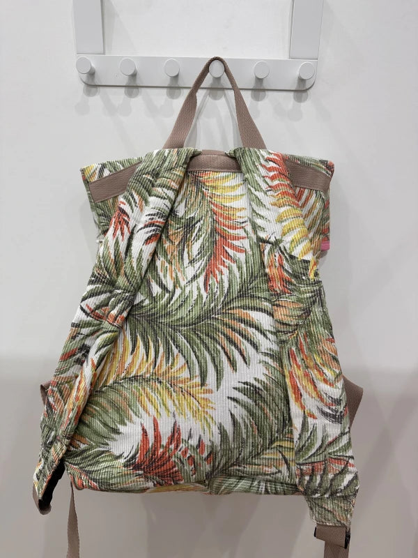 Sac à dos en tissus upcyclés style roll-top