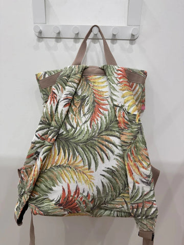 Sac à dos en tissus upcyclés style roll-top