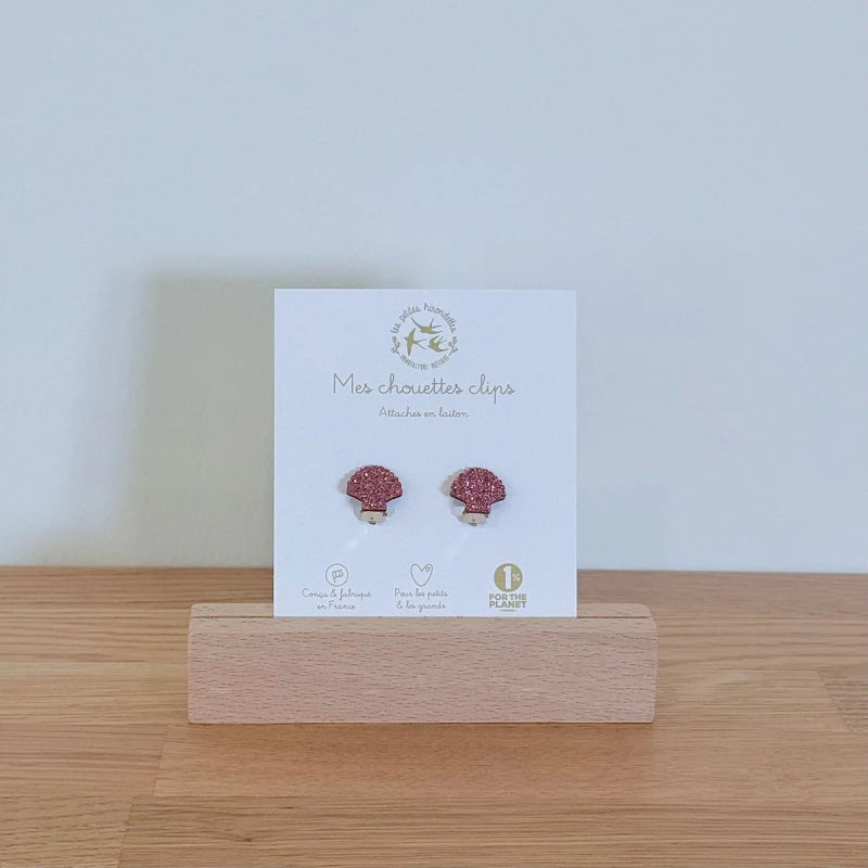 Boucles clips pailletées - Coquillages