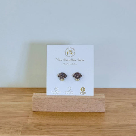 Boucles clips pailletées - Coquillages