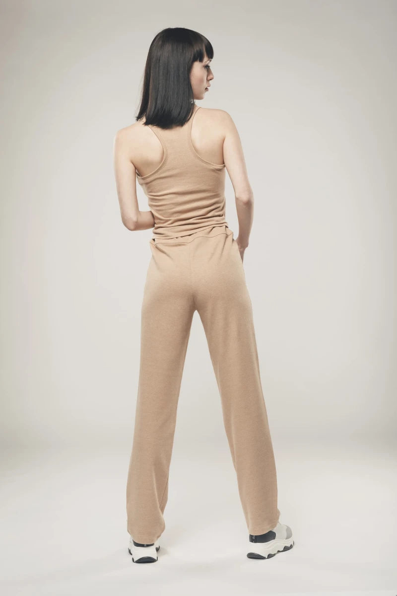 Cotton Piqué Tank Top in Brown - Edith