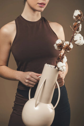 Organic Cotton Racerback Tank Top in Chocolate Brown - Evelina