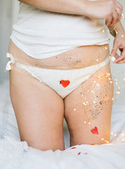 Culotte en coton bio brodée - Love