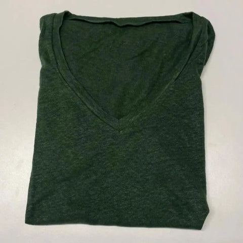 T-shirt femme col V 100% lin upcyclé