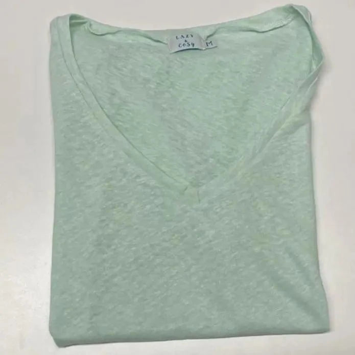 T-shirt femme col V 100% lin upcyclé