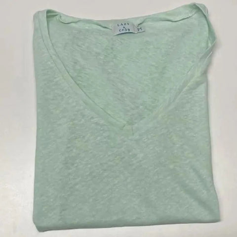 T-shirt femme col V 100% lin upcyclé