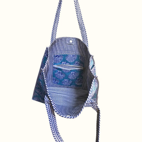 Sac de plage ( GRAND TOTE BAG) — "Ocean Shells"