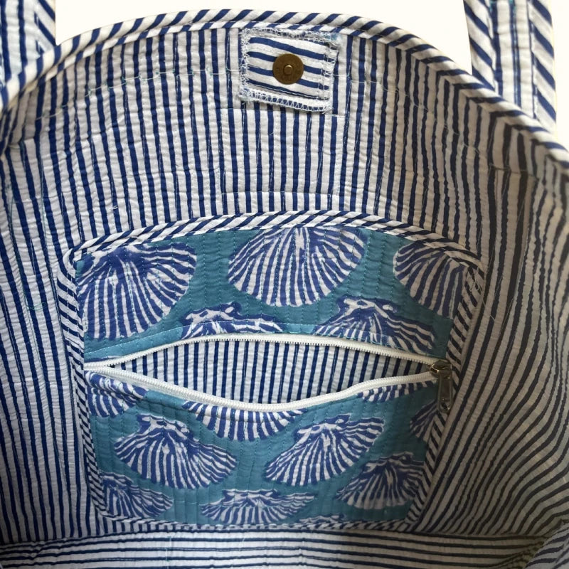 Sac de plage ( GRAND TOTE BAG) — "Ocean Shells"