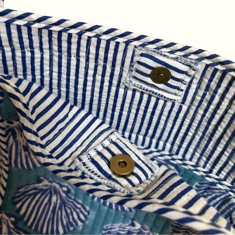 Sac de plage ( GRAND TOTE BAG) — "Ocean Shells"