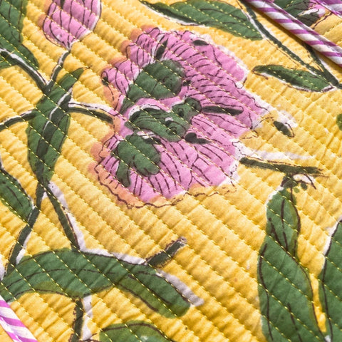 Sac demi-lune matelassé – "Sunny Bloom"