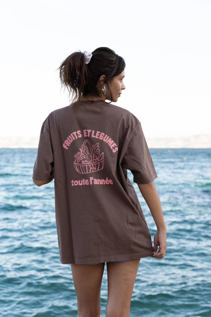 T-shirt Panier - Brun