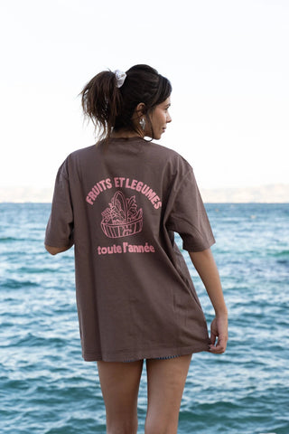 T-shirt Panier - Brun