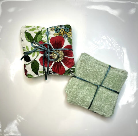 Lot de 5 lingettes démaquillantes réutilisables upcyclées