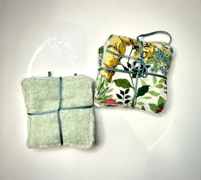 Lot de 5 lingettes démaquillantes réutilisables upcyclées