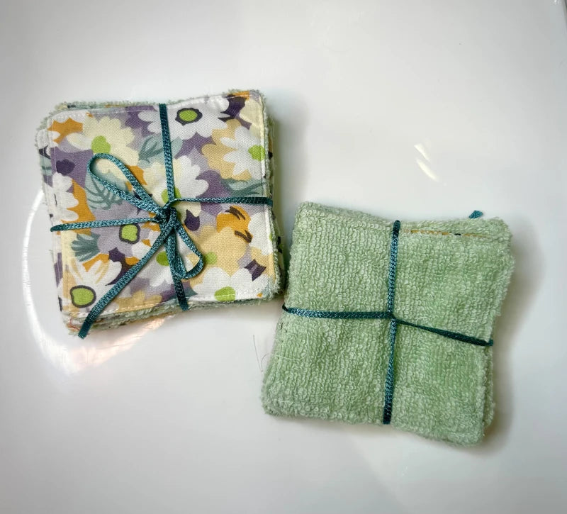Lot de 5 lingettes démaquillantes réutilisables upcyclées