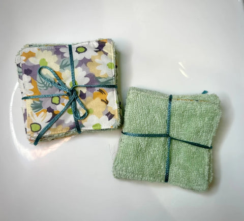 Lot de 5 lingettes démaquillantes réutilisables upcyclées