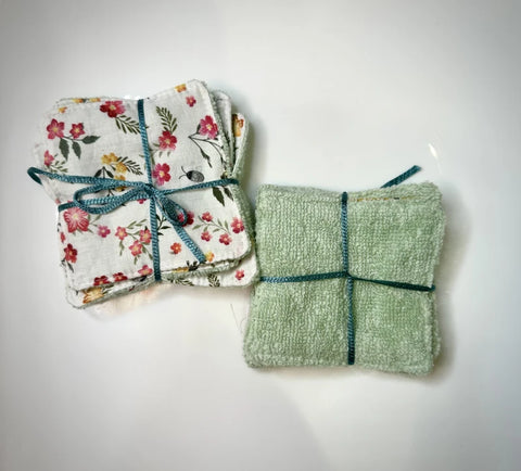 Lot de 5 lingettes démaquillantes réutilisables upcyclées