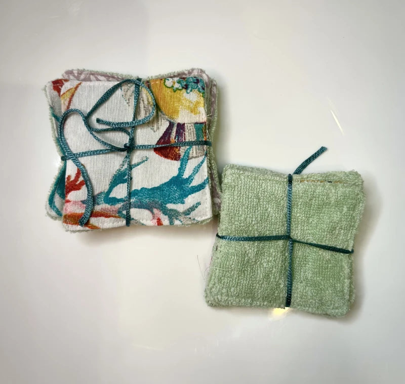 Lot de 5 lingettes démaquillantes réutilisables upcyclées