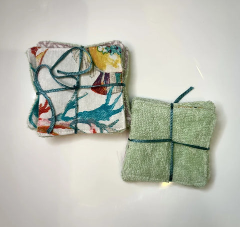 Lot de 5 lingettes démaquillantes réutilisables upcyclées