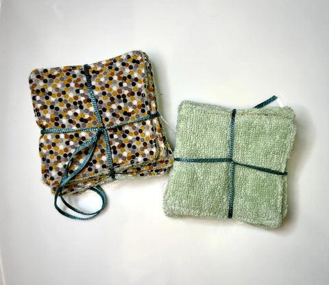 Lot de 5 lingettes démaquillantes réutilisables upcyclées