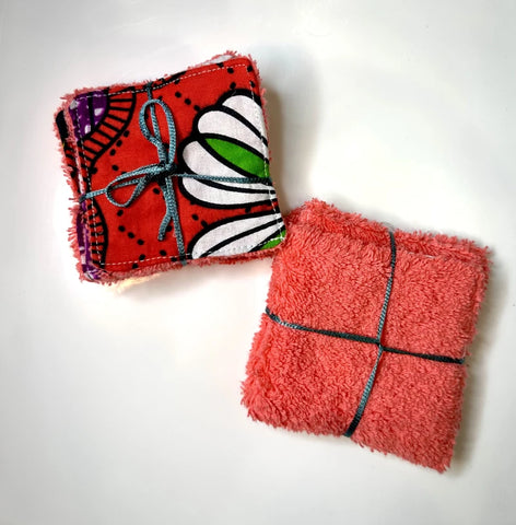 Lot de 5 lingettes démaquillantes réutilisables upcyclées