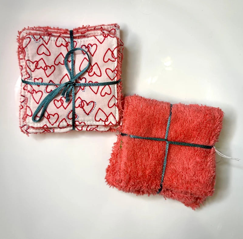 Lot de 5 lingettes démaquillantes réutilisables upcyclées