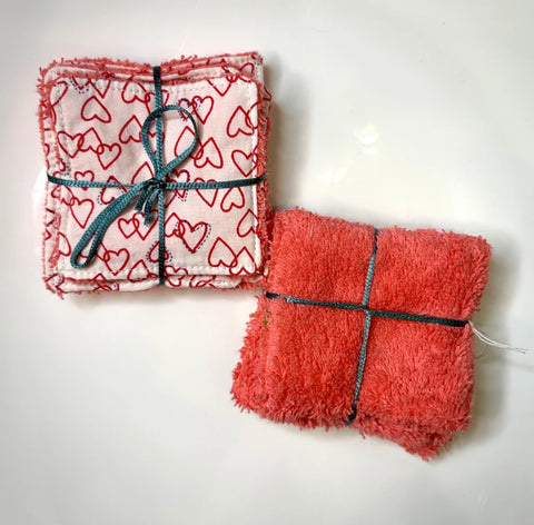 Lot de 5 lingettes démaquillantes réutilisables upcyclées