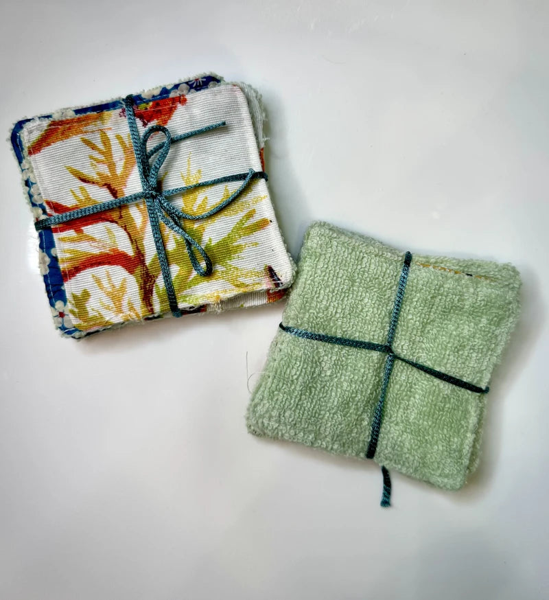 Lot de 5 lingettes démaquillantes réutilisables upcyclées