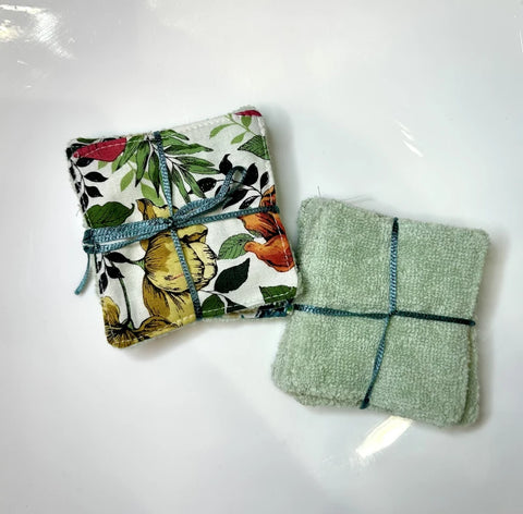 Lot de 5 lingettes démaquillantes réutilisables upcyclées