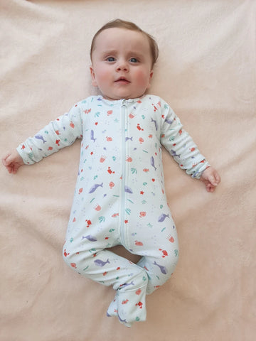 Pyjama bébé zippé - Comme un poisson dans l'eau