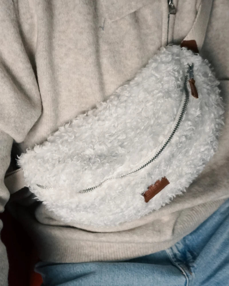 Sac Banane Binette Boule de neige - Molleton Blanc ❄️