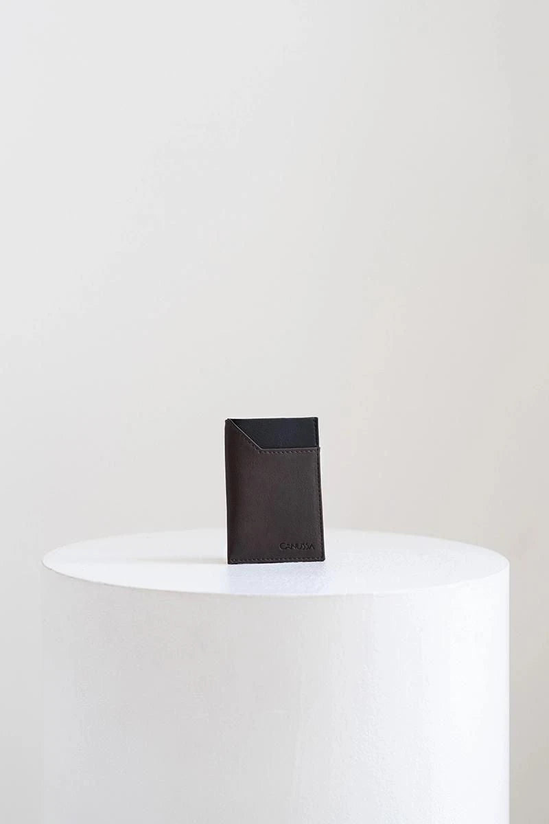 Slim card holder - Brown/Black