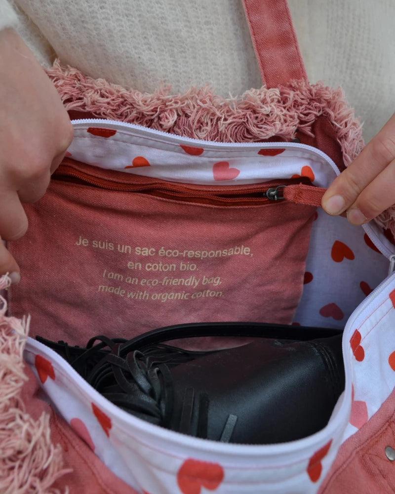 Sac cabas Rose - Cœur 🩷
