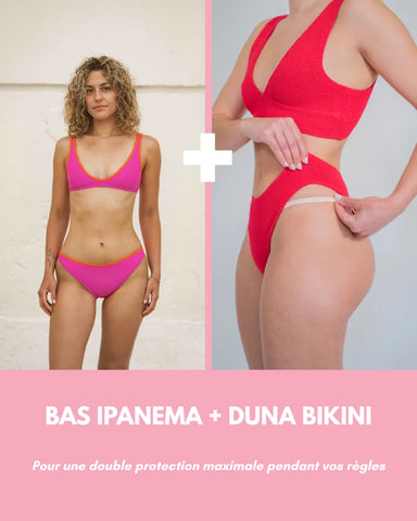 PACK ESSENTIEL DOUBLE PROTECTION (Bas menstruel + Duna bikini)