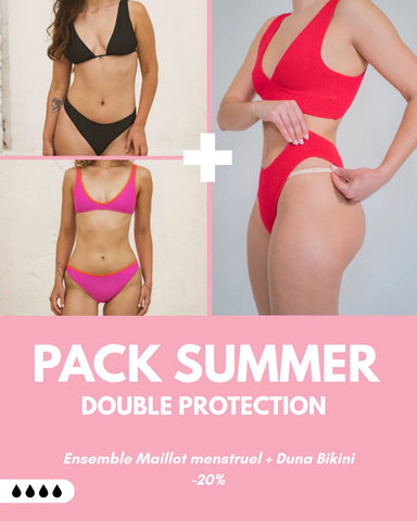 PACK SUMMER DOUBLE PROTECTION (Ensemble maillot menstruel + Duna bikini)