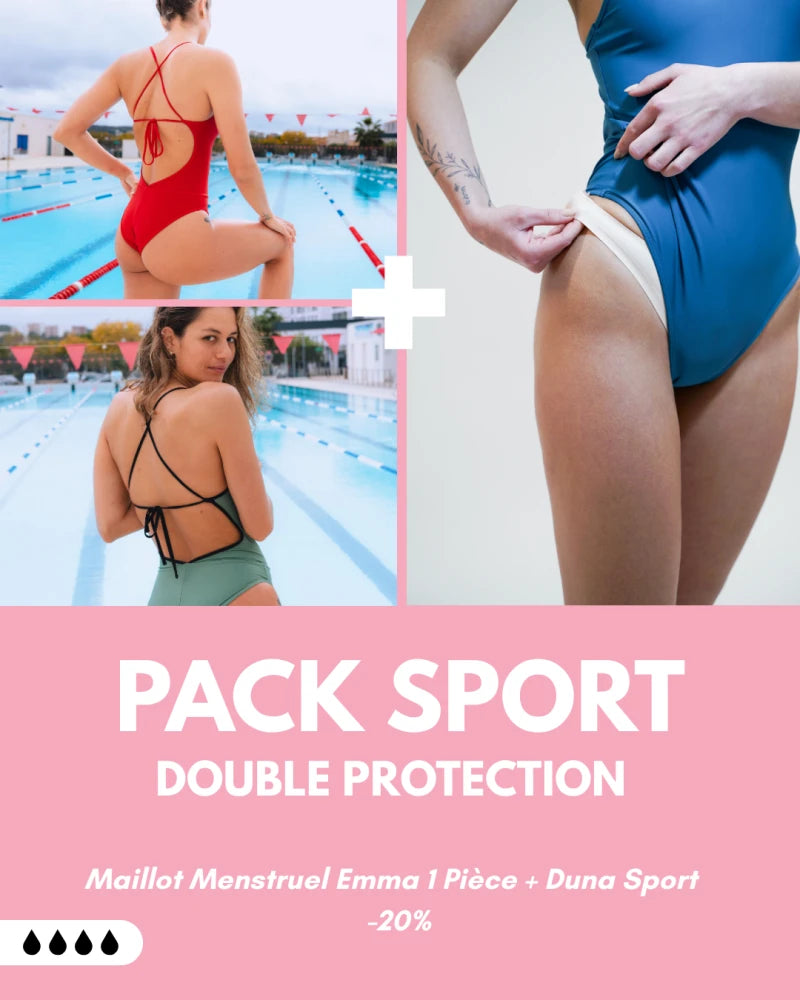 PACK SPORT DOUBLE PROTECTION (Maillot 1 pièce Emma + Duna Sport)