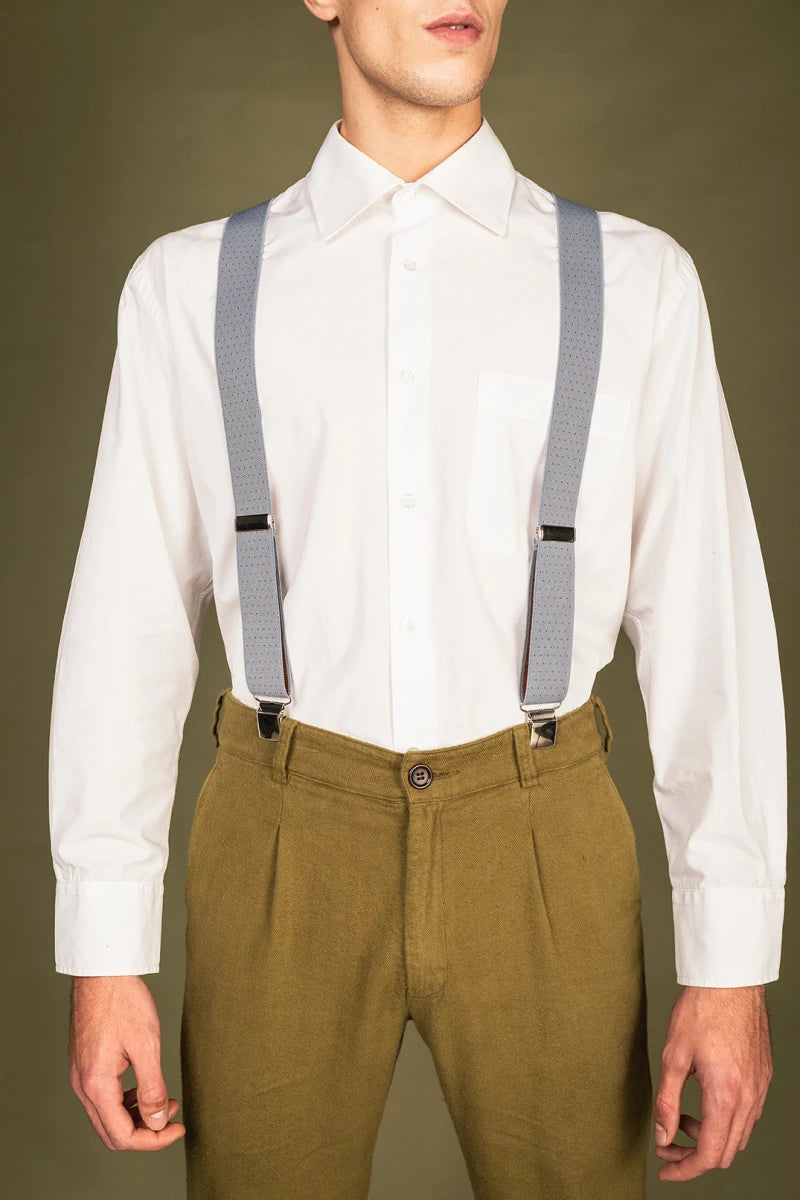 Men's Vegan Suspenders Adam Blue