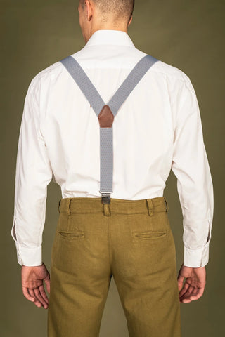 Men's Vegan Suspenders Adam Blue
