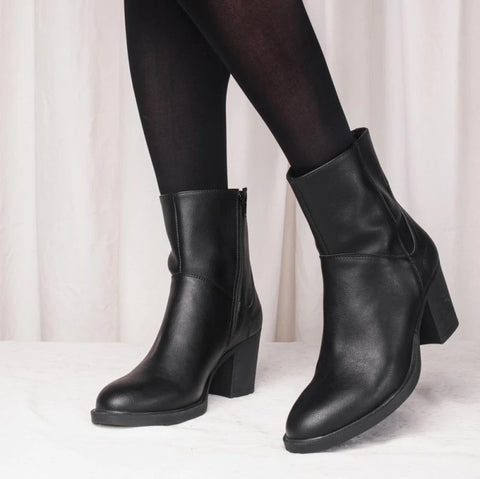 Women's Vegan Ankle Boots Alicia Black