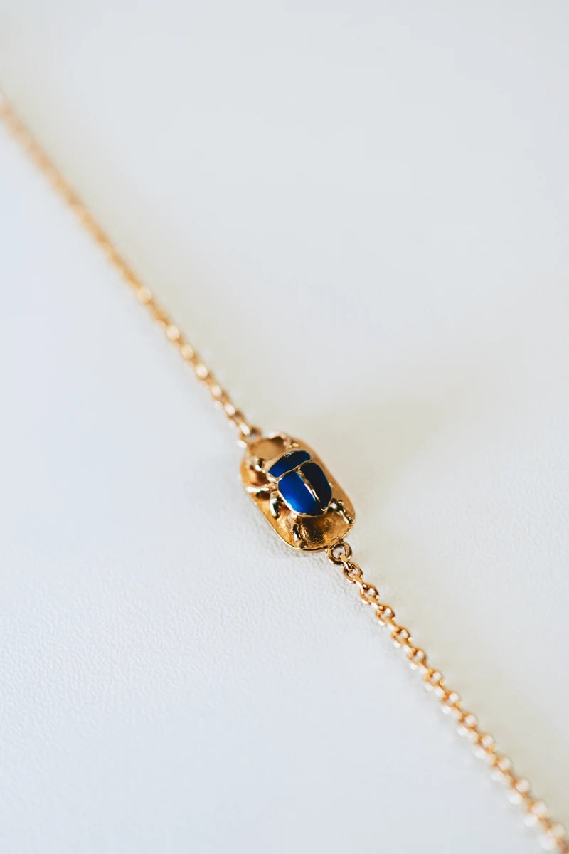 Bracelet scarabée bleu cobalt