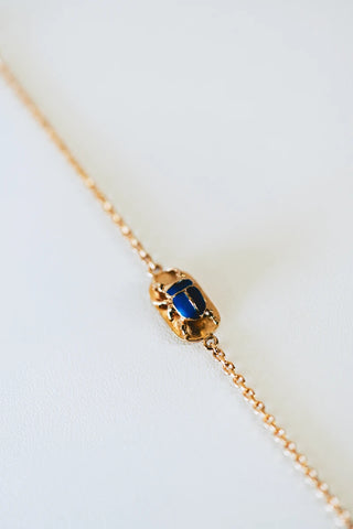 Bracelet scarabée bleu cobalt