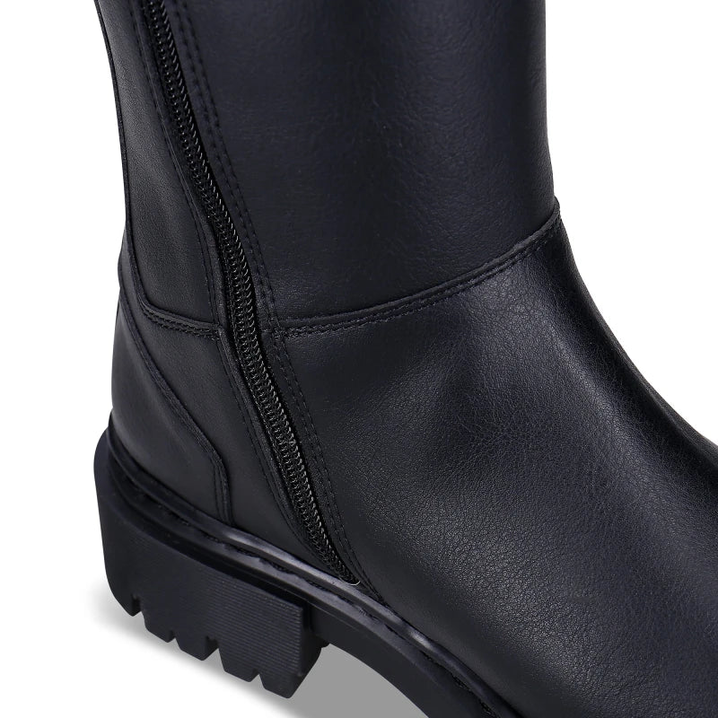Women's Vegan Knee-High Boots Aurora Black