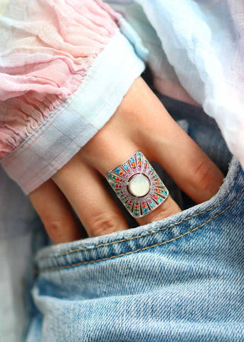 Bague argent femme Ombeline Nacre