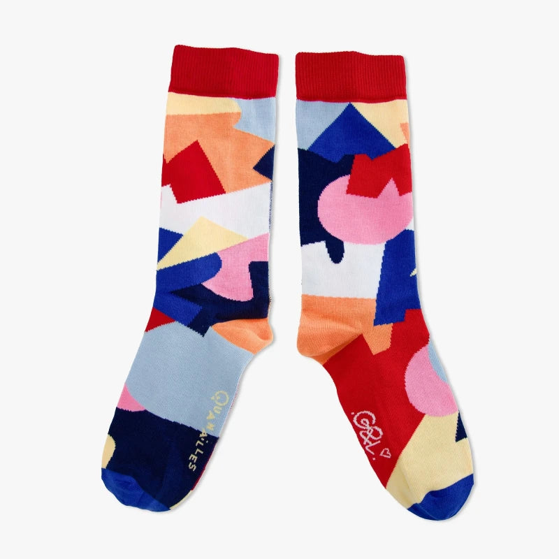Guillaume & Laurie | Paire de chaussettes Abstract bleu