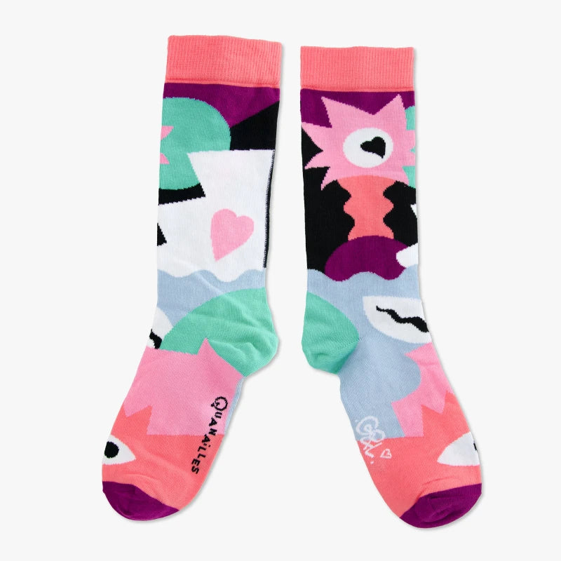 Guillaume & Laurie | Paire de chaussettes Abstract rose