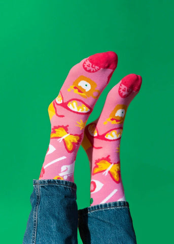 Laura Deleuze | Paire de chaussettes On Fire Rose