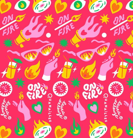 Laura Deleuze | Paire de chaussettes On Fire Fuchsia