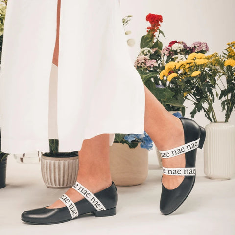 Women's Vegan Ballet Flats Aure Black