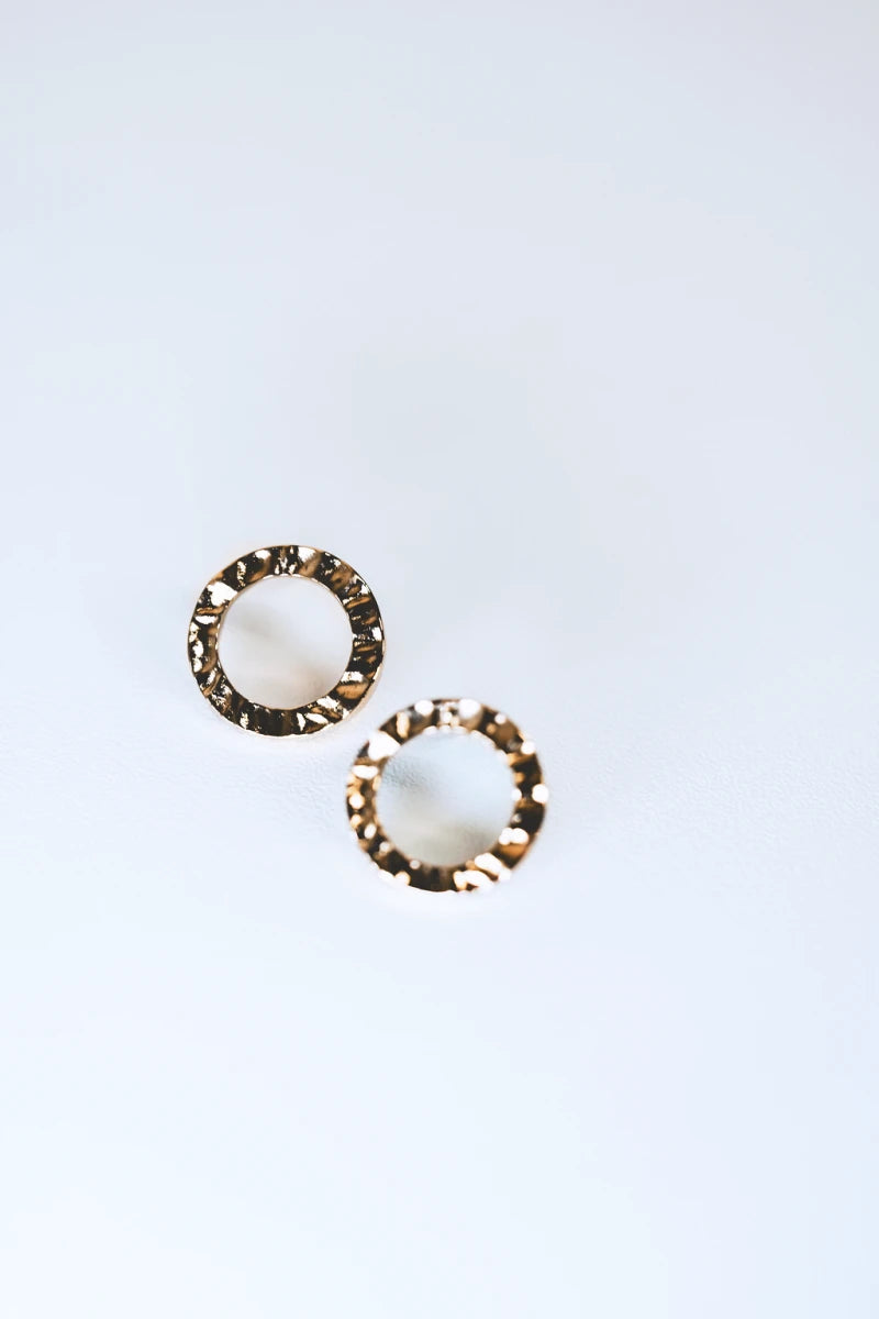 Boucles d'oreilles cercles martelés
